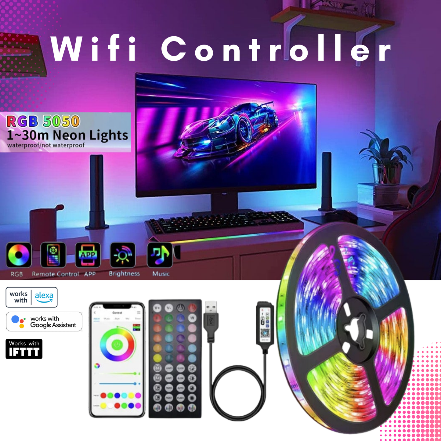 Smart RGB LED Strip Lights -USB Powered | Flexible & Customizable