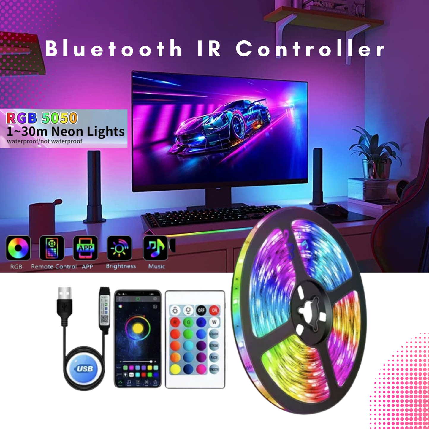 Smart RGB LED Strip Lights -USB Powered | Flexible & Customizable